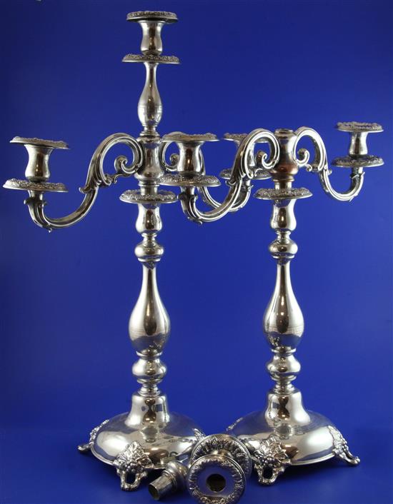 A pair of Polish? candlesticks, candlesticks 14in.